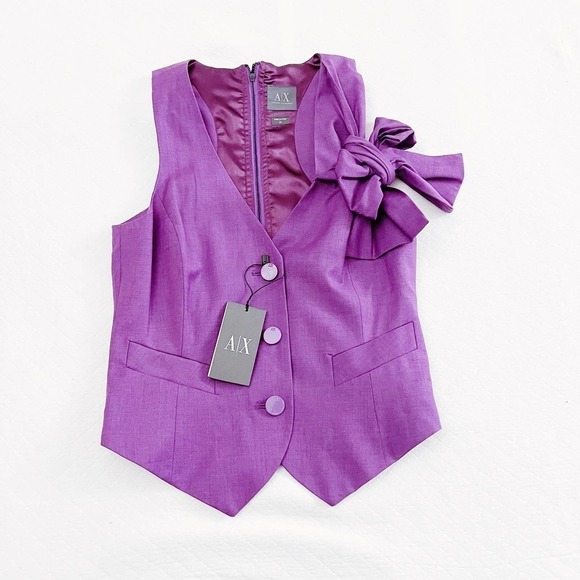 Armani Exchange Purple Vest Bow Detailing SZXS NWT - Picture 9 of 9